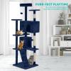 imageFDW Cat Tree 54in Cat Tower MultiLevel Durable Cat Scratching Post ampamp Cozy Fun Cat Jumping Platform Space Saving Cat Condo Pet Play House for Indoor CatsNavy BlueNavy Blue