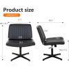 imageFDW Criss Cross Chair Armless Cross Legged Office Desk Chair Adjustable Swivel Ergonomic No Wheels Backrest with Wide Seat Native Sponge Computer Task Vanity for Home OfficeBrownDark Black