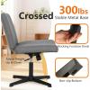 imageFDW Criss Cross Chair Armless Cross Legged Office Desk Chair Adjustable Swivel Ergonomic No Wheels Backrest with Wide Seat Native Sponge Computer Task Vanity for Home OfficeBrownAshy
