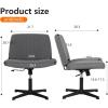 imageFDW Criss Cross Chair Armless Cross Legged Office Desk Chair Adjustable Swivel Ergonomic No Wheels Backrest with Wide Seat Native Sponge Computer Task Vanity for Home OfficeBrownAshy