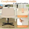 imageFDW Criss Cross Chair Armless Cross Legged Office Desk Chair Adjustable Swivel Ergonomic No Wheels Backrest with Wide Seat Native Sponge Computer Task Vanity for Home OfficeBrownCream