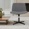 imageFDW Criss Cross Chair Armless Cross Legged Office Desk Chair Adjustable Swivel Ergonomic No Wheels Backrest with Wide Seat Native Sponge Computer Task Vanity for Home OfficeBrownAshy
