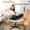 imageFDW Criss Cross Chair Armless Cross Legged Office Desk Chair Adjustable Swivel Ergonomic No Wheels Backrest with Wide Seat Native Sponge Computer Task Vanity for Home OfficeBrownCream