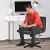 imageFDW Criss Cross Chair Armless Cross Legged Office Desk Chair Adjustable Swivel Ergonomic No Wheels Backrest with Wide Seat Native Sponge Computer Task Vanity for Home OfficeBrownDark Black