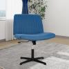 imageFDW Criss Cross Chair Armless Cross Legged Office Desk Chair Adjustable Swivel Ergonomic No Wheels Backrest with Wide Seat Native Sponge Computer Task Vanity for Home OfficeBrownBlue