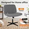 imageFDW Criss Cross Chair Armless Cross Legged Office Desk Chair Adjustable Swivel Ergonomic No Wheels Backrest with Wide Seat Native Sponge Computer Task Vanity for Home OfficeBrownGrey