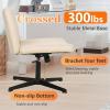 imageFDW Criss Cross Chair Armless Cross Legged Office Desk Chair Adjustable Swivel Ergonomic No Wheels Backrest with Wide Seat Native Sponge Computer Task Vanity for Home OfficeBrownCream