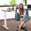 imageFDW Criss Cross Chair Armless Cross Legged Office Desk Chair Adjustable Swivel Ergonomic No Wheels Backrest with Wide Seat Native Sponge Computer Task Vanity for Home OfficeBrownBlue