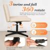 imageFDW Criss Cross Chair Armless Cross Legged Office Desk Chair Adjustable Swivel Ergonomic No Wheels Backrest with Wide Seat Native Sponge Computer Task Vanity for Home OfficeBrownCream