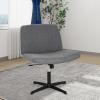 imageFDW Criss Cross Chair Armless Cross Legged Office Desk Chair Adjustable Swivel Ergonomic No Wheels Backrest with Wide Seat Native Sponge Computer Task Vanity for Home OfficeBrownGrey