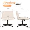 imageFDW Criss Cross Chair Armless Cross Legged Office Desk Chair Adjustable Swivel Ergonomic No Wheels Backrest with Wide Seat Native Sponge Computer Task Vanity for Home OfficeBrownCream