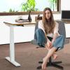 imageFDW Criss Cross Chair Armless Cross Legged Office Desk Chair Adjustable Swivel Ergonomic No Wheels Backrest with Wide Seat Native Sponge Computer Task Vanity for Home OfficeBrownGrey
