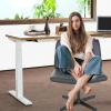 imageFDW Criss Cross Chair Armless Cross Legged Office Desk Chair Adjustable Swivel Ergonomic No Wheels Backrest with Wide Seat Native Sponge Computer Task Vanity for Home OfficeBrownBlack