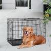 imageFDW Dog Crate Dog Kennel Cage with Double Door36 inch Folding Metal Wire Dog Cage with Removable TrayampampDivider PanelPet Crate for Medium DogsBlackBlack