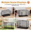 imageFDW Dog Crate Dog Kennel Cage with Double Door36 inch Folding Metal Wire Dog Cage with Removable TrayampampDivider PanelPet Crate for Medium DogsBlackBlack