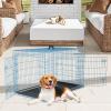 imageFDW Dog Crate Dog Kennel Cage with Double Door36 inch Folding Metal Wire Dog Cage with Removable TrayampampDivider PanelPet Crate for Medium DogsBlackBlue