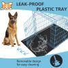 imageFDW Dog Crate Dog Kennel Cage with Double Door36 inch Folding Metal Wire Dog Cage with Removable TrayampampDivider PanelPet Crate for Medium DogsBlackBlue