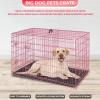 imageFDW Dog Crate Dog Kennel Cage with Double Door36 inch Folding Metal Wire Dog Cage with Removable TrayampampDivider PanelPet Crate for Medium DogsBlackPink