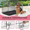 imageFDW Dog Crate Dog Kennel Cage with Double Door36 inch Folding Metal Wire Dog Cage with Removable TrayampampDivider PanelPet Crate for Medium DogsBlackDark Black