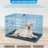 imageFDW Dog Crate Dog Kennel Cage with Double Door36 inch Folding Metal Wire Dog Cage with Removable TrayampampDivider PanelPet Crate for Medium DogsBlackBlue