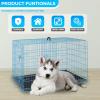 imageFDW Dog Crate Dog Kennel Cage with Double Door36 inch Folding Metal Wire Dog Cage with Removable TrayampampDivider PanelPet Crate for Medium DogsBlackBlue