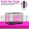 imageFDW Dog Crate Dog Kennel Cage with Double Door36 inch Folding Metal Wire Dog Cage with Removable TrayampampDivider PanelPet Crate for Medium DogsBlackBlack