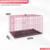 imageFDW Dog Crate Dog Kennel Cage with Double Door36 inch Folding Metal Wire Dog Cage with Removable TrayampampDivider PanelPet Crate for Medium DogsBlackPink