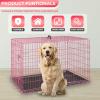 imageFDW Dog Crate Dog Kennel Cage with Double Door36 inch Folding Metal Wire Dog Cage with Removable TrayampampDivider PanelPet Crate for Medium DogsBlackPink