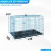 imageFDW Dog Crate Dog Kennel Cage with Double Door36 inch Folding Metal Wire Dog Cage with Removable TrayampampDivider PanelPet Crate for Medium DogsBlackBlue