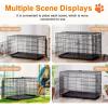 imageFDW Dog Crate Dog Kennel Cage with Double Door36 inch Folding Metal Wire Dog Cage with Removable TrayampampDivider PanelPet Crate for Medium DogsBlackBlack