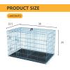 imageFDW Dog Crate Dog Kennel Cage with Double Door36 inch Folding Metal Wire Dog Cage with Removable TrayampampDivider PanelPet Crate for Medium DogsBlackBlue