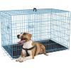 imageFDW Dog Crate Dog Kennel Cage with Double Door36 inch Folding Metal Wire Dog Cage with Removable TrayampampDivider PanelPet Crate for Medium DogsBlackBlue