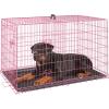 imageFDW Dog Crate Dog Kennel Cage with Double Door36 inch Folding Metal Wire Dog Cage with Removable TrayampampDivider PanelPet Crate for Medium DogsBlackPink