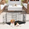 imageFDW Dog Crate Dog Kennel Cage with Double Door36 inch Folding Metal Wire Dog Cage with Removable TrayampampDivider PanelPet Crate for Medium DogsBlackBlack