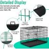 imageFDW Dog Crate Dog Kennel Cage with Double Door36 inch Folding Metal Wire Dog Cage with Removable TrayampampDivider PanelPet Crate for Medium DogsBlackBlack