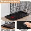 imageFDW Dog Crate Dog Kennel Cage with Double Door36 inch Folding Metal Wire Dog Cage with Removable TrayampampDivider PanelPet Crate for Medium DogsBlackBlack