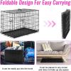imageFDW Dog Crate Dog Kennel Cage with Double Door36 inch Folding Metal Wire Dog Cage with Removable TrayampampDivider PanelPet Crate for Medium DogsBlackBlack