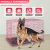 imageFDW Dog Crate Dog Kennel Cage with Double Door36 inch Folding Metal Wire Dog Cage with Removable TrayampampDivider PanelPet Crate for Medium DogsBlackPink