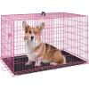 imageFDW Dog Crate Dog Kennel Cage with Double Door36 inch Folding Metal Wire Dog Cage with Removable TrayampampDivider PanelPet Crate for Medium DogsBlackPink