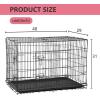 imageFDW Dog Crate Dog Kennel Cage with Double Door36 inch Folding Metal Wire Dog Cage with Removable TrayampampDivider PanelPet Crate for Medium DogsBlackDark Black