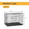 imageFDW Dog Crate Dog Kennel Cage with Double Door36 inch Folding Metal Wire Dog Cage with Removable TrayampampDivider PanelPet Crate for Medium DogsBlackBlack