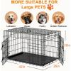 imageFDW Dog Crate Dog Kennel Cage with Double Door36 inch Folding Metal Wire Dog Cage with Removable TrayampampDivider PanelPet Crate for Medium DogsBlackBlack