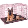 imageFDW Dog Crate Dog Kennel Cage with Double Door36 inch Folding Metal Wire Dog Cage with Removable TrayampampDivider PanelPet Crate for Medium DogsBlackPink