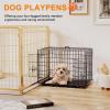 imageFDW Dog Crate Dog Kennel Cage with Double Door36 inch Folding Metal Wire Dog Cage with Removable TrayampampDivider PanelPet Crate for Medium DogsBlackBlack