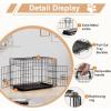 imageFDW Dog Crate Dog Kennel Cage with Double Door36 inch Folding Metal Wire Dog Cage with Removable TrayampampDivider PanelPet Crate for Medium DogsBlackBlack