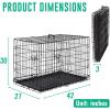 imageFDW Dog Crate Dog Kennel Cage with Double Door36 inch Folding Metal Wire Dog Cage with Removable TrayampampDivider PanelPet Crate for Medium DogsBlackBlack