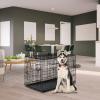 imageFDW Dog Crate Dog Kennel Cage with Double Door36 inch Folding Metal Wire Dog Cage with Removable TrayampampDivider PanelPet Crate for Medium DogsBlackBlack