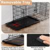imageFDW Dog Crate Dog Kennel Cage with Double Door36 inch Folding Metal Wire Dog Cage with Removable TrayampampDivider PanelPet Crate for Medium DogsBlackBlack