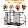 imageFDW Dog Crate Dog Kennel Cage with Double Door36 inch Folding Metal Wire Dog Cage with Removable TrayampampDivider PanelPet Crate for Medium DogsBlackBlack