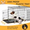imageFDW Dog Crate Dog Kennel Cage with Double Door36 inch Folding Metal Wire Dog Cage with Removable TrayampampDivider PanelPet Crate for Medium DogsBlackBlack